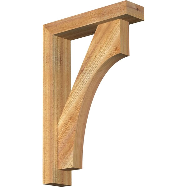 Ekena Millwork Westlake Block Rough Sawn Bracket w/ Offset Brace, Western Red Cedar, 4"W x 16"D x 24"H BKT0402X16X24WTL05RWR - main